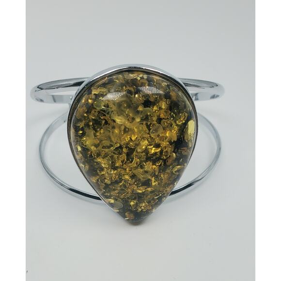 Vintage Baltic Amber Huge Chunky Boho Necklace, Bracelet, and Ring Set NOS - Picture 4 of 9